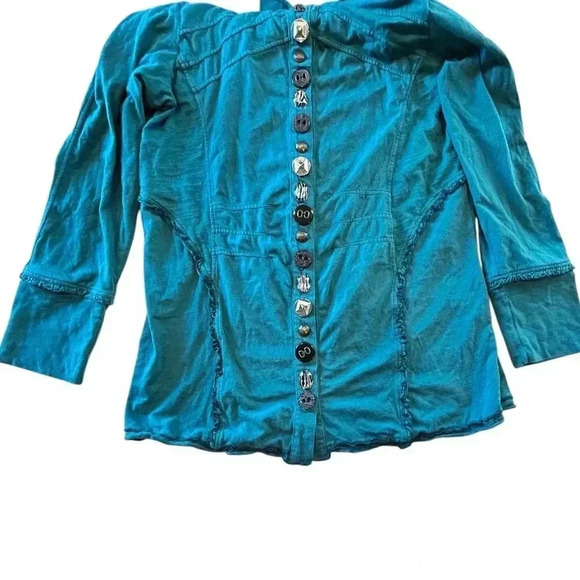 Neon Buddha green/teal button down jacket size M - Picture 8 of 9